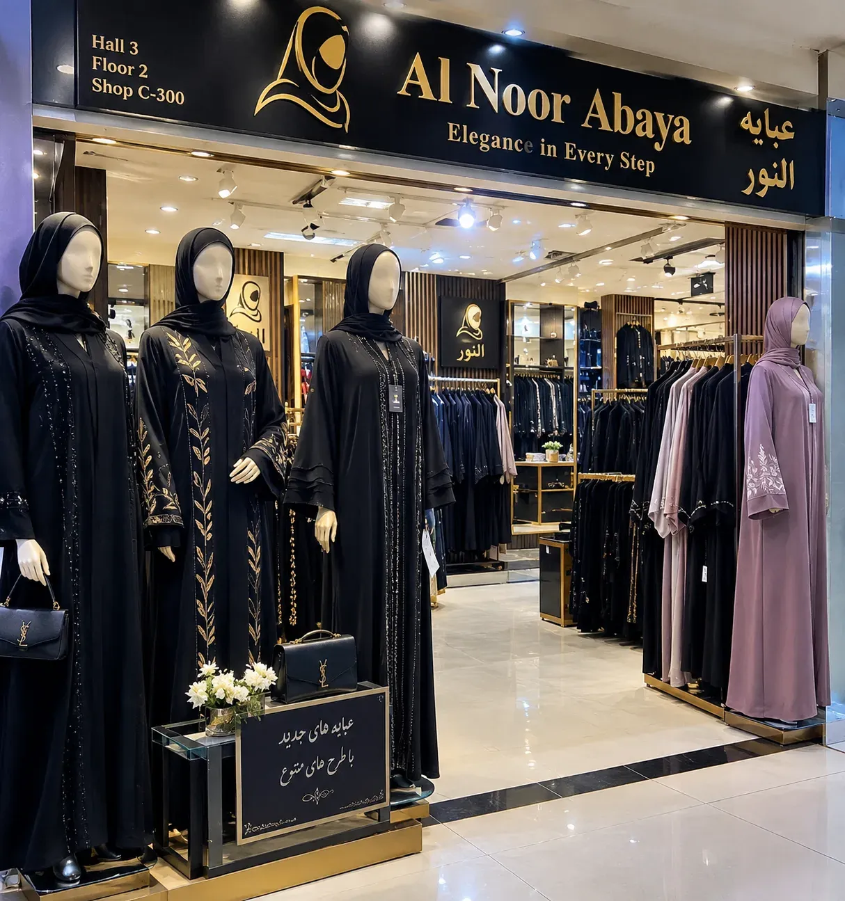 The front of an abaya shop — a sample online shop built by Ubiz